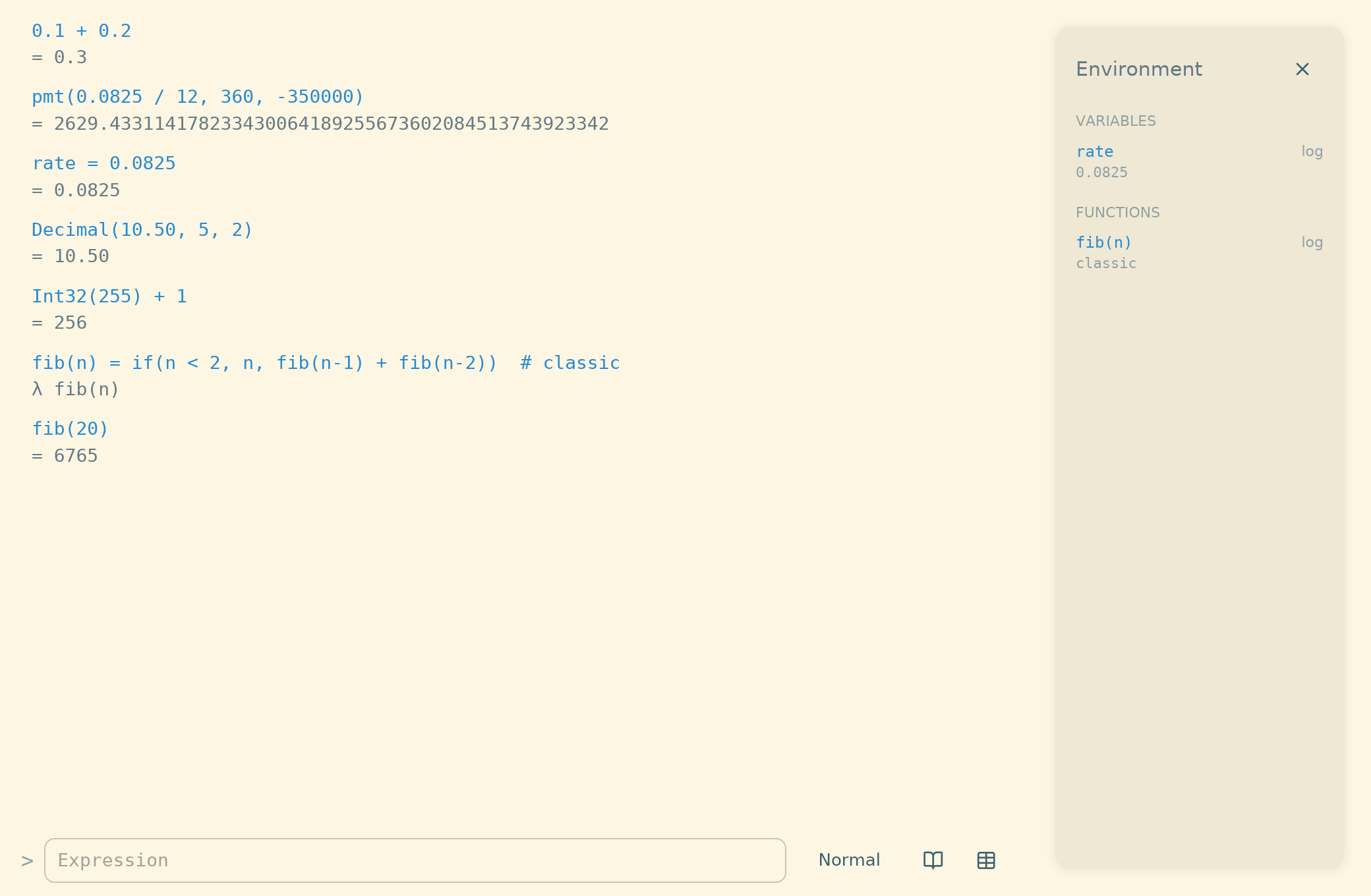 The cross-platform Rust app's log with the environment inspector